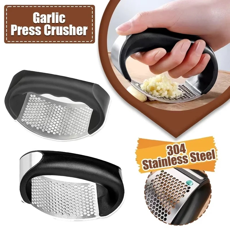 Kitchen Gadgets Garlic - Handheld Press Garlic Crusher Stainless Steel