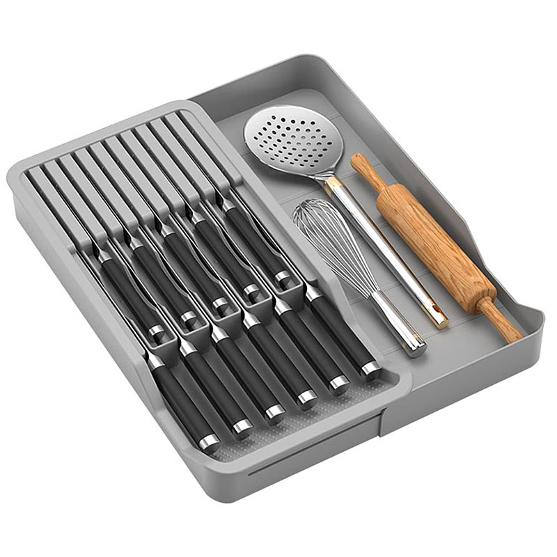 Kitchen Gadgets Hacks - Knife Block Holder with Expandable Organizer