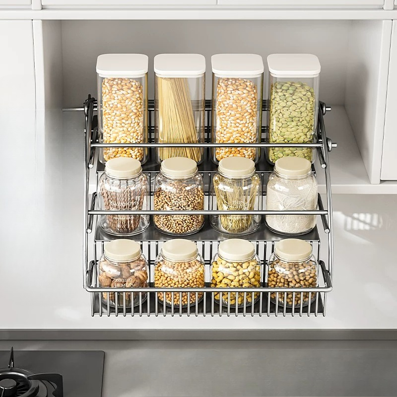 Cabinet Pull Down Basket, 3 Ti - đánh giá và giá Kitchen Gadgets Hacks