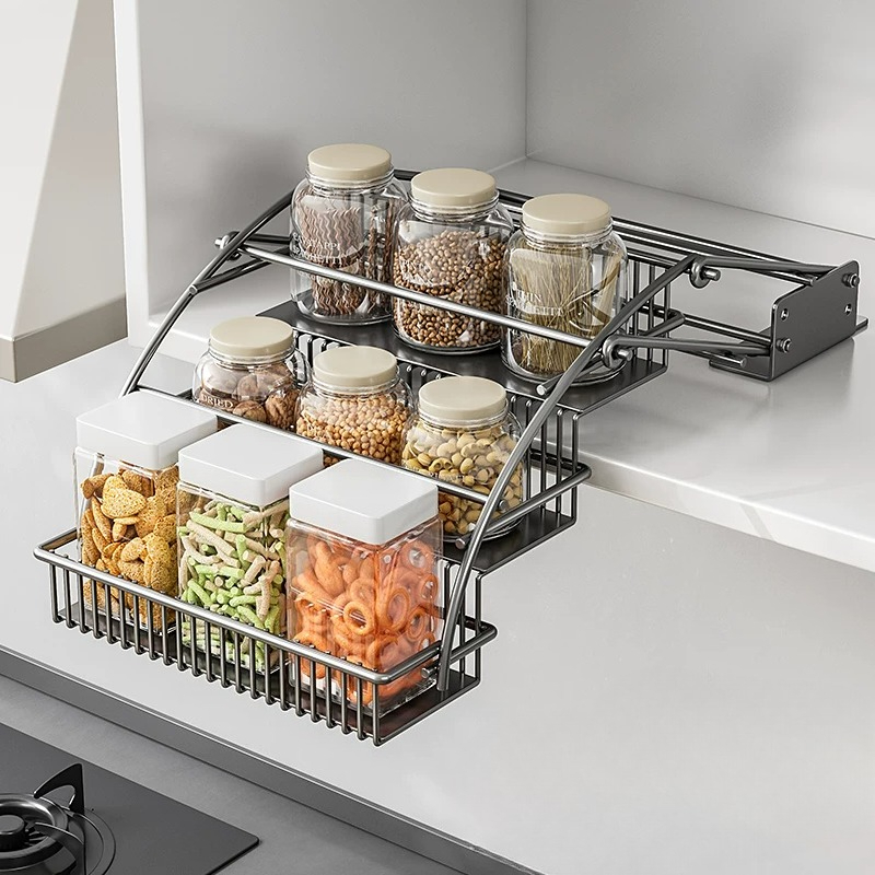 Cabinet Pull Down Basket, 3 Ti - đánh giá và giá Kitchen Gadgets Hacks