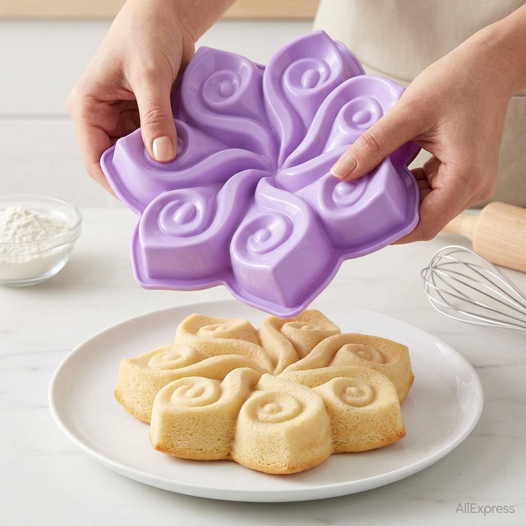 Large Flower Silicone Cake Mol - đánh giá và giá Kitchen Hanging Gadgets