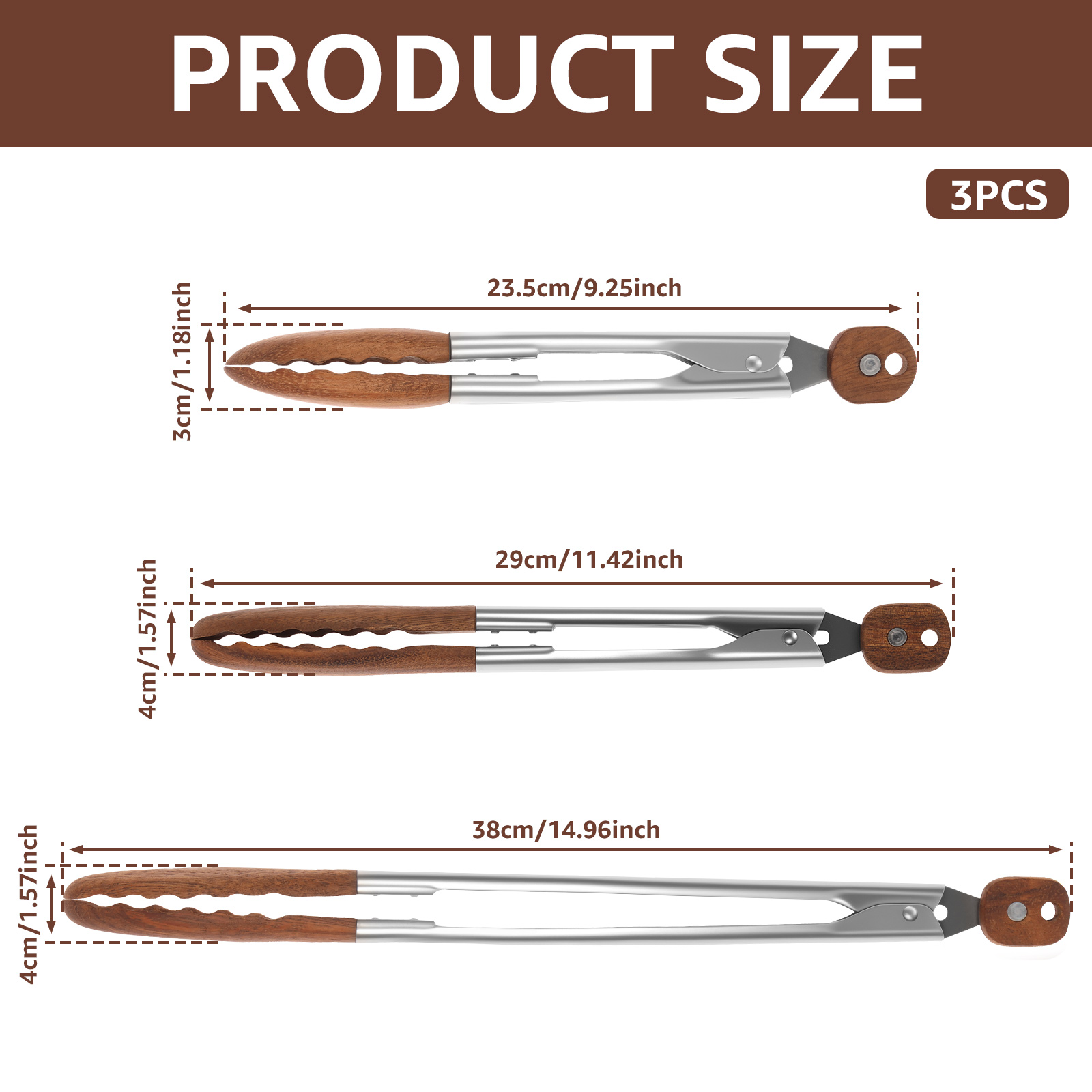 2/3 Pcs Food Tongs Walnut Wood - đánh giá và giá Kitchen Gadgets China