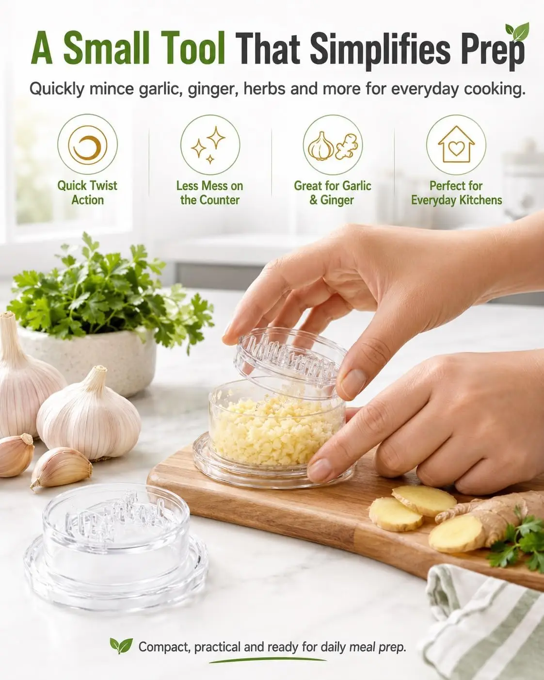 2PCS Clear Manual Garlic Twist - đánh giá và giá Manual Garlic Press