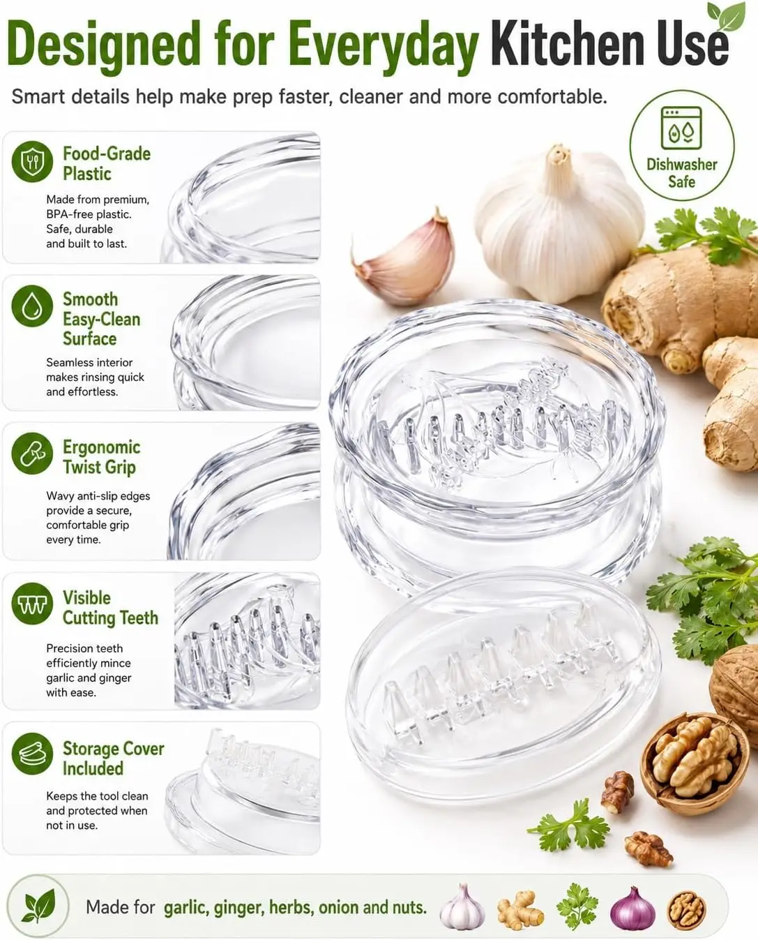 2PCS Clear Manual Garlic Twist - đánh giá và giá Manual Garlic Press
