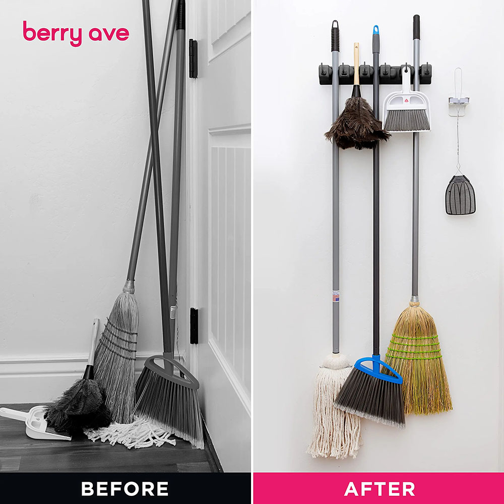 Wall Mounted Mop Holder 3/4/5  - đánh giá và giá Kitchen Gadgets Hacks