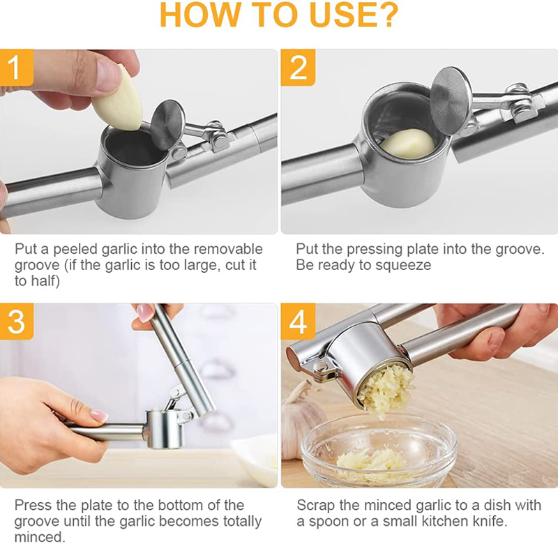 Garlic Press Mincer Stainless  - đánh giá và giá Kitchen Gadgets Garlic